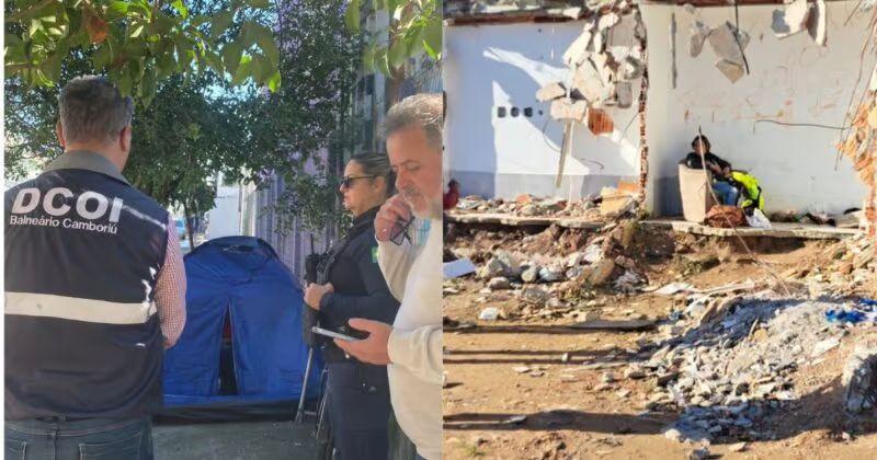 Usuário de drogas é retirado de acampamento improvisado em Balneário Camboriú