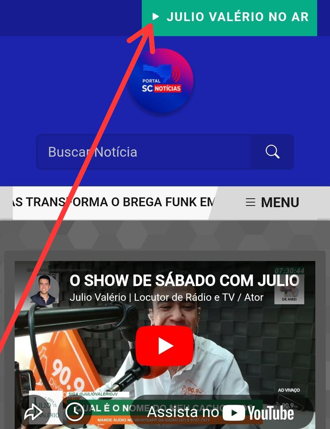 Júlio Valério no ar